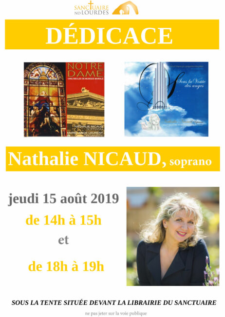 15 août 2019. Lourdes(65), Dédicaces à la librairie du Sanctuaire de 15h à 16h et de 18h à 19h.