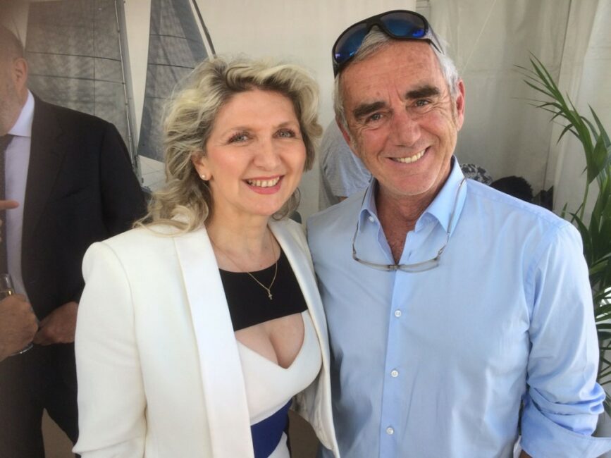 18 avril 2018. La Grande Motte, Salon International du Multicoque, Nathalie avec Loïck Peyron.