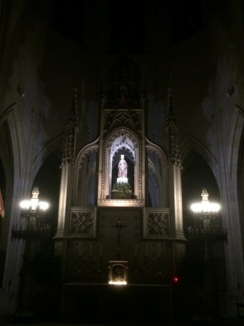 1 décembre 2019. Clery-Saint-André (45), Basilique Notre Dame, Nathalie chante à la messe du premier dimanche de l’Avent