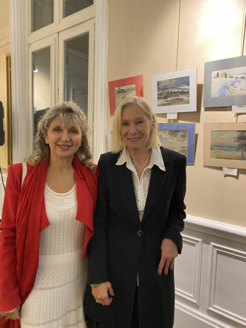 Vendredi 4 novembre 2022. Montpellier (34), vernissage de l’exposition du peintre polonais Marian Mokwa à la Maison des Relations Internationales en présence de Madame Isabella Pobôg-Obertynska, petite fille du peintre.