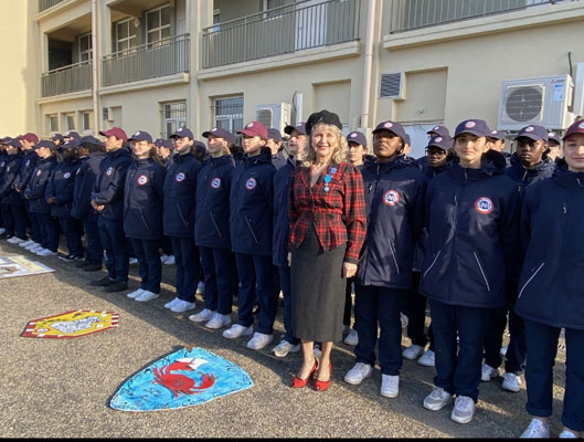 Jeudi 2 Mars 2023. Palavas (34), apprentissage de La Marseillaise et du Chant des Partisans aux jeunes volontaires du Service National Universelle, le SNU.